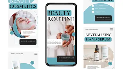 5 Cosmetics Beauty Stories Instagram Product Promo template preview