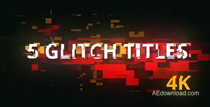 5 Glitch Cyberpunk Titles Titles template preview