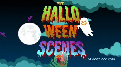 5 Halloween Posts and Stories Elements template preview