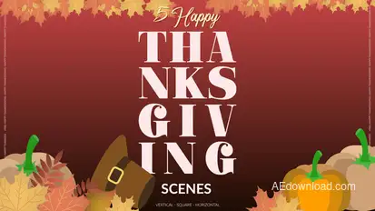 5 Thanksgiving Posts and Stories Elements template preview