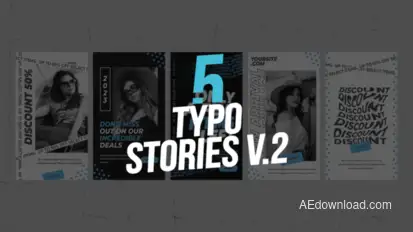 5 Typo Stories V.2 Product Promo template preview