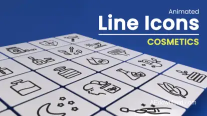 50 Animated Cosmetics Line Icons Infographics template preview