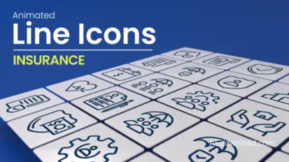 50 Animated Insurance Line Icons Infographics template preview