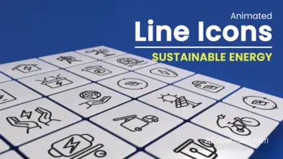 50 Animated Sustainable Energy Line Icons Infographics template preview