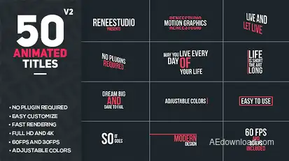 50 Animated Titles Titles template preview