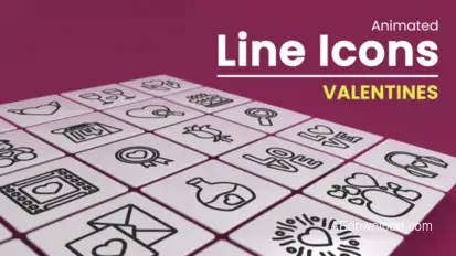 50 Animated Valentines Line Icons Infographics template preview