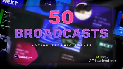 50 Broadcast Scenes | After Effects broadcast-packages template preview