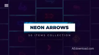 50 Neon Arrows Elements template preview