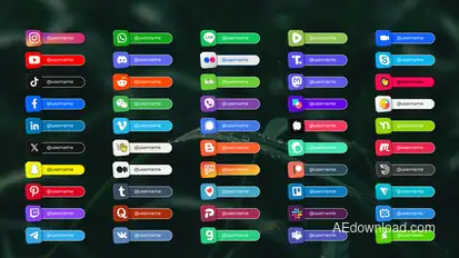 50+ Social Media Lower Thirds Template for After Effects Elements template preview