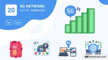 5G Network Animated Icons | After Effects Elements template preview
