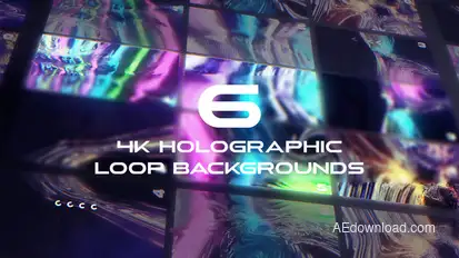6 Holographic Background Pack Video Displays template preview