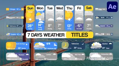 7 Days Weather Titles for After Effects Titles template preview