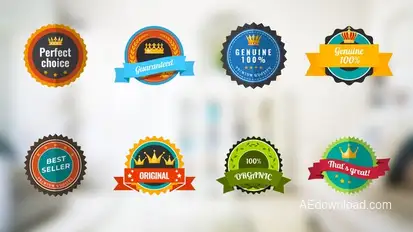 8 Badges Titles template preview