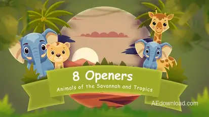 8 Opener with Animals of the Savannah and Tropics Openers template preview