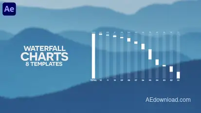 8 Waterfall Charts | Infographics Pack Infographics template preview