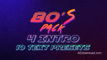 80's Logo Intro & Text Presets Pack Logo Stings template preview