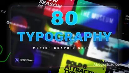 80 Typography Scenes | After Effects Openers template preview
