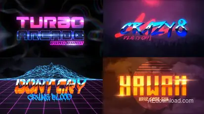 80S 4 Pack Logo Intro Logo Stings template preview