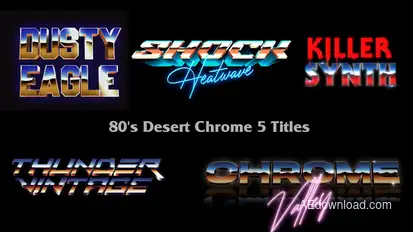 80s Desert Chrome 5 Titles Titles template preview