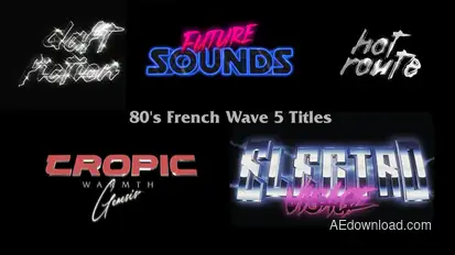 80s French Wave 5 Titles Titles template preview