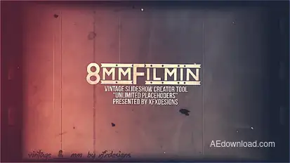 8mm Slideshow Creator Tool For Vintage Film Look Video Displays template preview