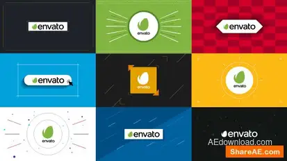 Videohive 9 Flat Logo Openers Logo Stings template preview
