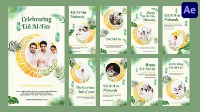 9 in 1 Eid Al-Fitr Instagram Stories broadcast-packages template preview