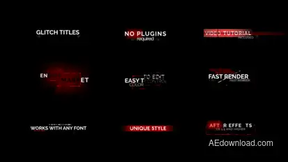 9 Modern Glitch Titles Titles template preview