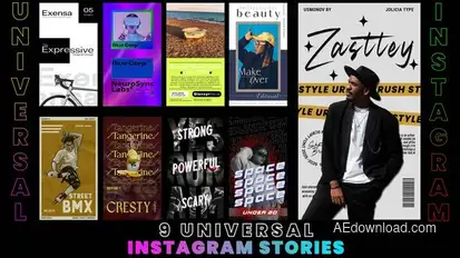 9 Universal Instagram Stories Pack Openers template preview