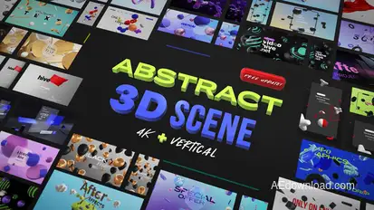 Abstract 3D Scene Elements template preview