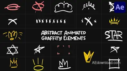 Abstract Animated Graffity Elements for After Effects Elements template preview