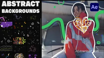 Abstract Backgrounds and Transitions Pack for After Effects Elements template preview