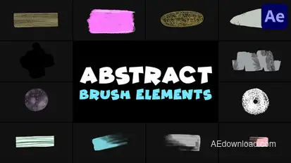 Abstract Brush Elements | After Effects Elements template preview