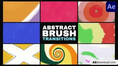 Abstract Brush Transitions for After Effects Elements template preview