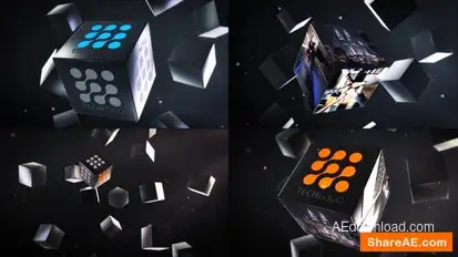 Abstract Business Cubes Logo Reveals Logo Stings template preview