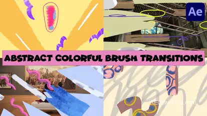 Abstract Colorful Brush Transitions | After Effects Elements template preview
