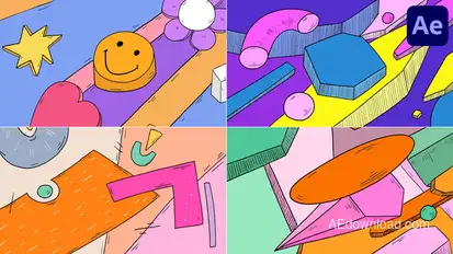 Abstract Colorful Transitions | After Effects Elements template preview