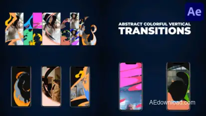 Abstract Colorful Vertical Transitions | After Effects Elements template preview