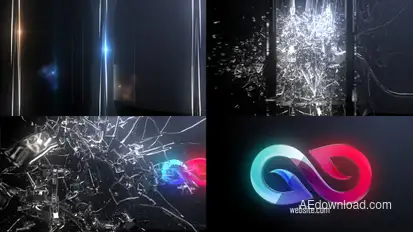 Abstract Glass Shatter Logo Opener Logo Stings template preview