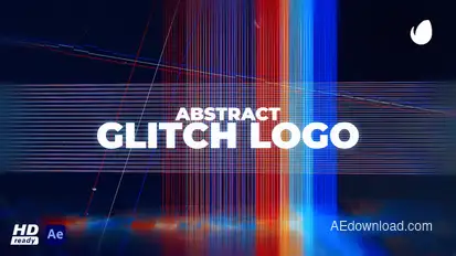 Abstract Glitch Reveal Logo Stings template preview