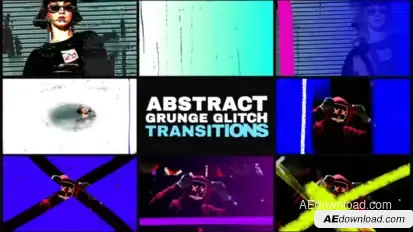 Abstract Grunge Glitch Seamless Transitions for After Effects Elements template preview