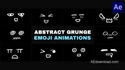 Abstract Grunge Scribble Emoji Animations | After Effects Elements template preview