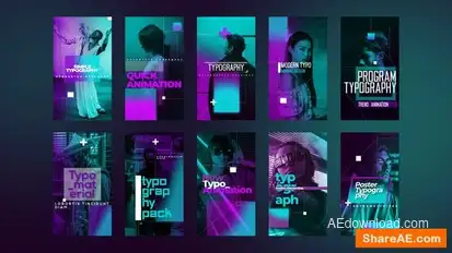 Abstract Instagram Stories Openers template preview