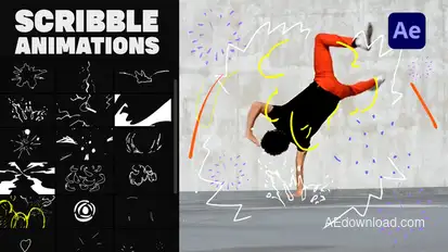 Abstract Scribble Animations for After Effects Elements template preview