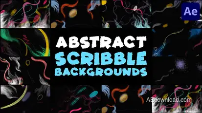 Abstract Scribble Backgrounds | After Effects Elements template preview