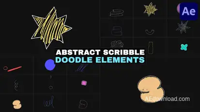 Abstract Scribble Doodle Elements | After Effects Elements template preview