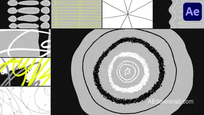 Abstract Scribble Transitions | After Effects Elements template preview