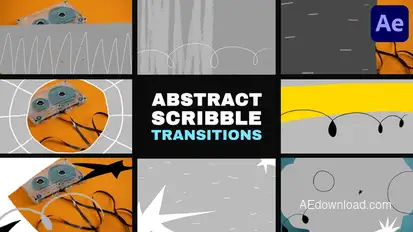 Abstract Scribble Transitions for After Effects Elements template preview