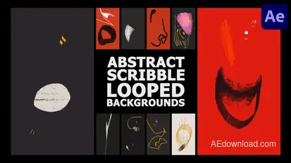 Abstract Scribble Vertical Looped Backgrounds | After Effects Elements template preview