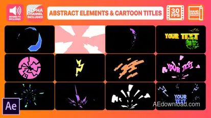 Abstract Shapes And Cartoon Titles | After Effects Titles template preview